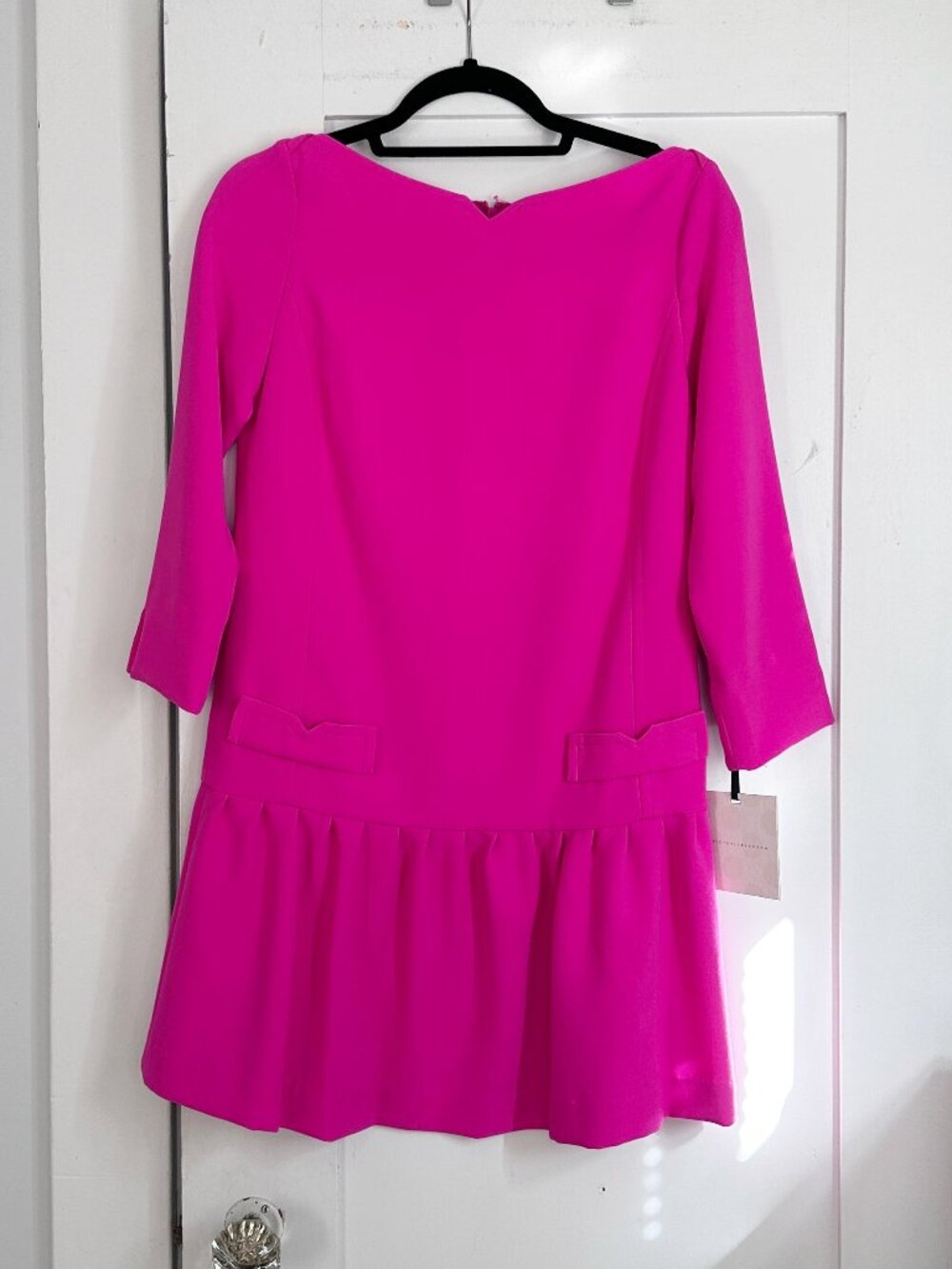 NWT Victoria Beckham for Target Fuchsia Pink Drop Waist Bow Dress XS